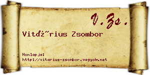 Vitárius Zsombor névjegykártya